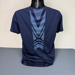 Adidas T-Shirt Mens Large Navy Blue Short Sleeve Graphic Back Performance Tee