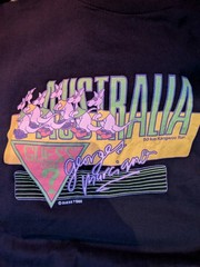 Vintage 89 GUESS USA Australia Kangaroo Club Single Stitch Tee Size Rave Vibe.