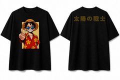 Anime Oversized T Shirt Japanese Streetwear Luffy Graphic Tee Unisex Cotton Top
