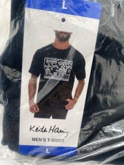 Keith Haring Men’s Short Sleeve T-Shirt Large Dancing on The Lower East Side