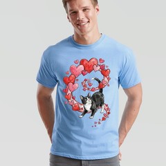 Cat Hearts Lovers Animals Cats Mens T-Shirt Womens Tee Graphic Tee