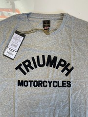 Triumph Motorcycles T-Shirt Mens Large Burnham Gray Marl Spellout Logo Cotton
