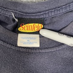 Vintage Seinfeld T Shirt XL Hello Newman Logo Y2K TV Sitcom Promo Faded