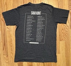 Sam Hunt 15 In A 30 Concert Tour T-shirt Adult Medium