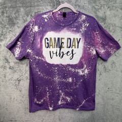 Gildan Game Day Vibes Tshirt XL purple paint splatter print