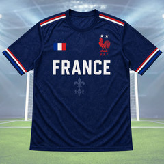 Mens France Soccer Jersey Personalized Name Number French Football Shirt (S-5XL)