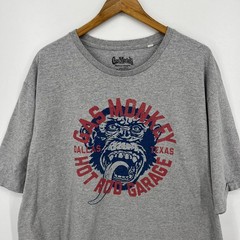 Gas Monkey Garage T-Shirt Men’s 3XLT Gray Graphic Logo Crew Neck Cotton Blend