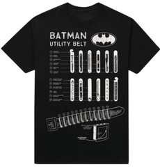 Batman Utility Belt Black Tee Shirt T-Shirt L Large