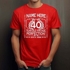 Men’s 30th Birthday T-Shirt Classic add NAME, AGE, YEAR 1996 PERSONALISED