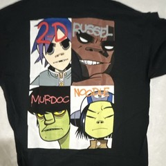 Gorillaz Men’s XL Black Graphic Print Crew Neck Short Sleeve T-Shirt 2-D
