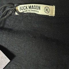 Buck Mason Black Slub Tall Curved Hem Tee Mens Size XL 100% Cotton USA NWT