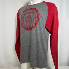 University of Wisconsin Badgers Adidas Long Sleeve Gray Raglan T-Shirt Men’s XL