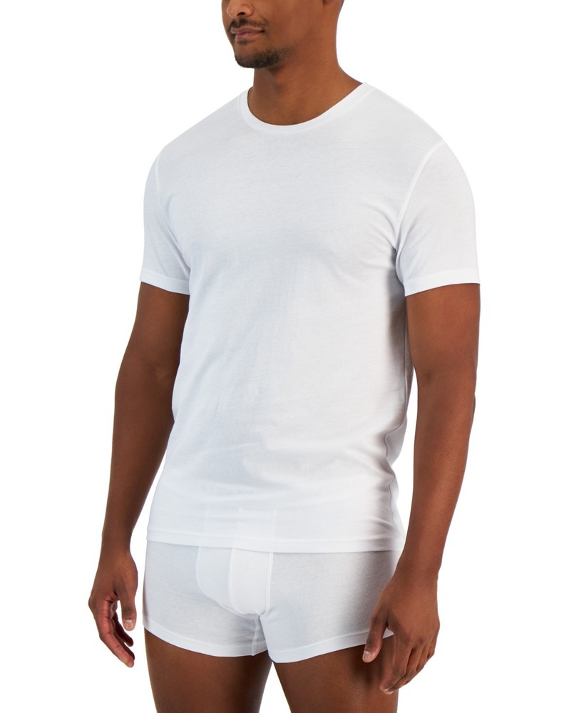 Alfani Mens 4-Pack Regular-Fit Crewneck T Shirt White XL