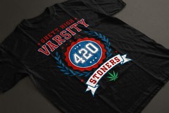 420 Ghett High Varsity Funny Parody T-shirt, Unisex Tee w Marijuana Pot Leaf