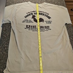 Crazy Shirts Kauai Hawaii Cranky Rooster T-shirt Tan Sz L 100% Combed Cotton EUC