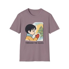 Unisex Softstyle T-Shirt Child Window Christmas Scene Snow Winter Emotional