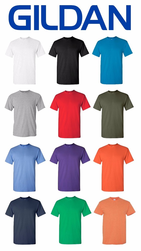Gildan Heavy Cotton Shirt Mens Short Sleeve 5.3 oz Solid Blank 5000 S-3XL Tee