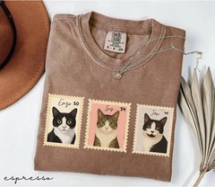 Custom Pet Portrait Stamp Comfort Tee Shirt Personalized Dog Cat