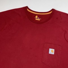 Carhartt Force Work T-Shirt Mens 4XL Relaxedl Fit Maroon Short Sleeve Pocket