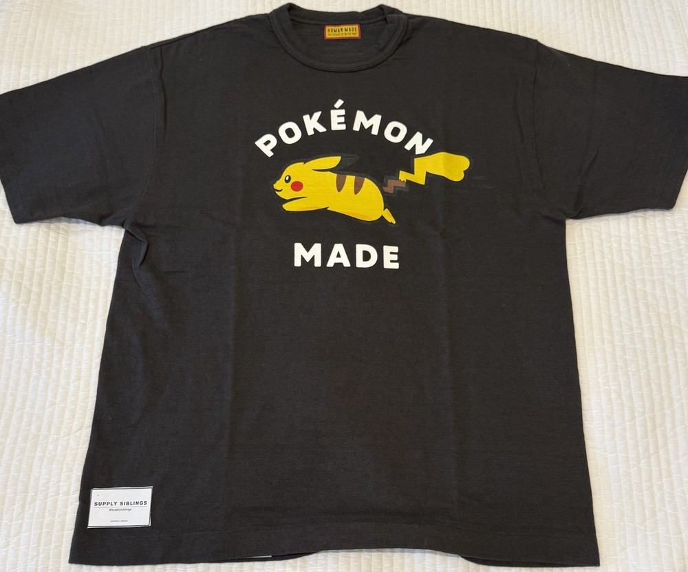 Human Made x Pokemon Made Pikachu Graphic T-Shirt #1 Black Size L New XX31TE020