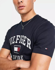 Tommy Hilfiger modern varsity logo cotton t-shirt New York embroidery LOGO
