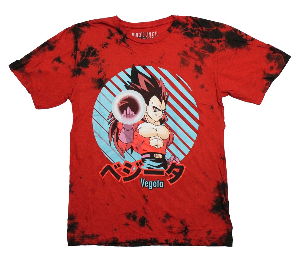 Dragon Ball GT New Adult T-Shirt – Vegeta in Blue Lined Circle Power Ball