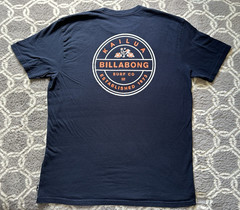 Billabong Premium Tee Navy Sz L Graphic Logo Kailua Surf Skate Beach