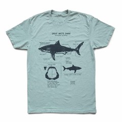 Great White Shark Anatomy T-Shirt – Hand-Drawn Biology Diagram