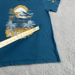 Grunt Style Shirt Mens Large Teal Fly Atomic Airlines Graphic Short Sleeve Tee