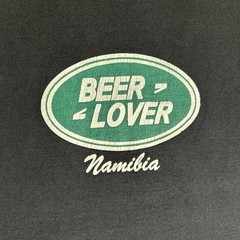 Vintage 90s/Y2K Beer Lover Land Rover Parody Namibia Faded Black Tee Boxy Medium