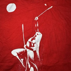 Vintage Tiger 1988 Native American Mens TShirt Red Stickball Woman Moon Sz XL