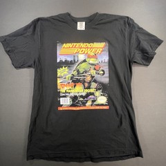 Nintendo Power Magazine Cover Art TMNT III Black Comfort Colors Tee LARGE RARE