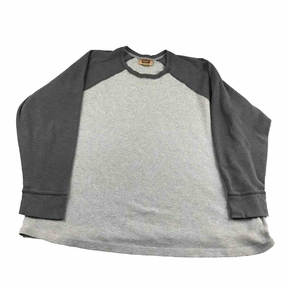 Foundry Shirt Mens 2XLT Gray Crew Neck Raglan Long Sleeves Thermal Pullover