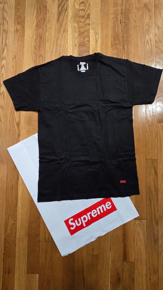 SALE – Supreme Hanes Tagless Tees T-Shirt AUTHENTIC White or Black ‘FAST SHIP’