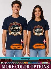 Personalized Best Grandpa Ever Shirt, Custom Name Fathers Day Tee
