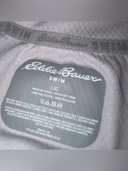 Eddie Bauer Swim Rash Guard Men L Gray Long Sleeve Sun Shirt Beach Swim Shirt