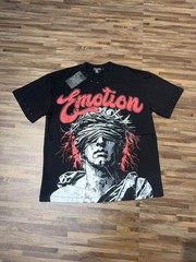 MEN WOMEN BEIGE EMOTION HIP HOP T SHIRT HIGH STREET HERO GRAPHIC PRINT TOPS TEE