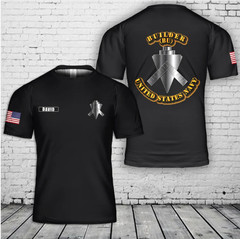 Custom Name US Navy Rate Builder 3D T-Shirt