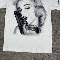 Fearless Monroe Shirt Mens Medium White Gun Graphic Tee Streetwear Art M