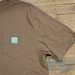 Carhartt Men’s L T-Shirt Brown Short Sleeve Crew Neck Loose Fit Pocket K87-M