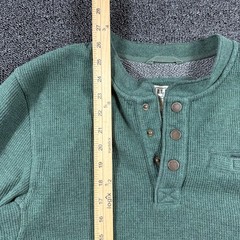 LL Bean Men’s Small Katahdin Iron Works Fleece Lined Henley Shirt Green Outdoors