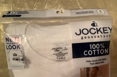 NWT Jockey 3 Pack Crew Neck Relaxed Fit T-Shirts 100% Cotton White Size S 34-36″