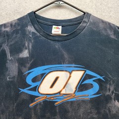 Racing 01 Shirt Mens XL Black Bleach Tie Dye Sponsors Graphic Dirt Track Tee