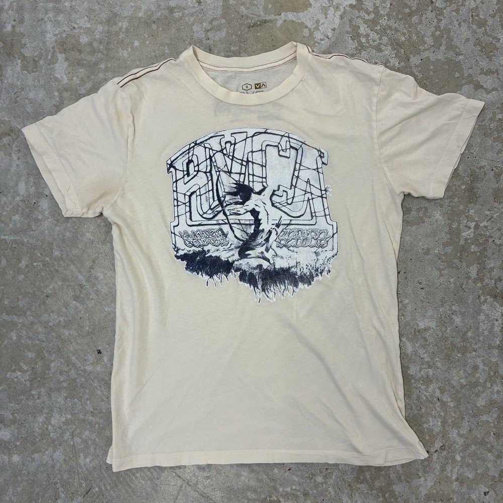 Vintage RVCA ANP Kevin Arcell Mens S Ivory Red Stitch Artist Network Program