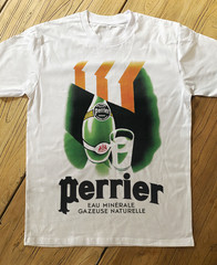 Vintage 50s Perrier Poster T-Shirt Retro French Drink Graphic Tee S-5XL