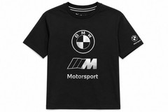PUMA BMW Motorsport Graphic T-Shirt Black Silver Logo Men’s Large Tee