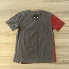 Deadpool Shirt Mens Small Marvel Logo Gray and Red Movie Short Sleeve EUC