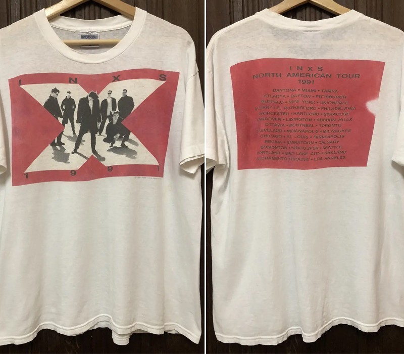 Inxs North American Tour 1991 Rock Band Classic Style 2 sided T shirt NH22025