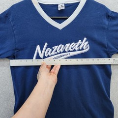 Nazareth Roadrunners Shirt Mens Medium Blue V Neck Ringer Augusta Sportswear