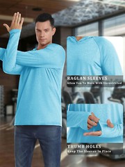 UPF50+ Men’s UV Sun Shirts Outdoor Fishing Hoodies Long Sleeve Performance Tops